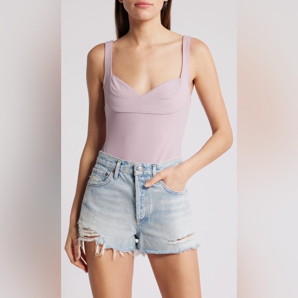 NWT - Free People Dusk to Dawn Bodysuit in Dawn Pink - Size M